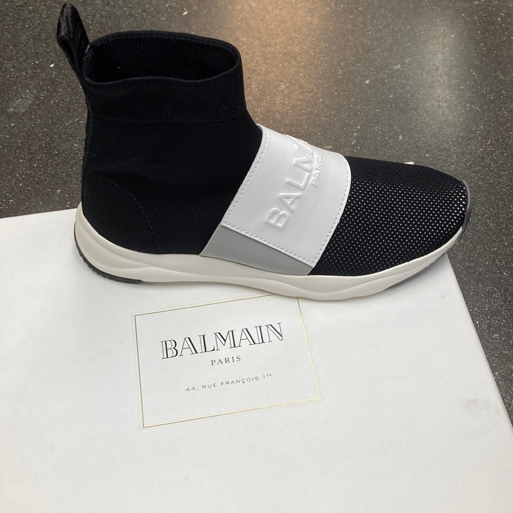 Balmain socks sneakers black and white size 39 size 9